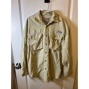 Bimini Bay Mens Fishing Shirt Vented Back Tan Medium